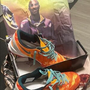 Original Kobe Bryant Nike 8+ Bright Orange and Teal Sneakers